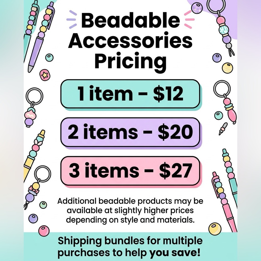 Colorful Beaded Pens, Pencils, Ornaments, etc